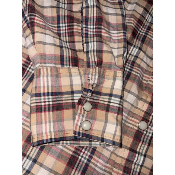 Vintage Dee Cee Rangers Shirt Mens Large Red Plaid Western Pearl Snap USA 70s - Picture 8 of 11